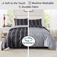 thumbnail image 3 of Mainstays Full/Queen Duvet Cover Set, Reversible All-Season, 3-Piece, Dark Grey Stripe, 3 of 11
