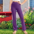 thumbnail image 2 of ShomPort Girls Flare Pants Elastic Waist Bell Bottom Trousers Casual Stretchy Bell Bottom Pants for Kids, 2-13Y, 2 of 9