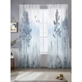 thumbnail image 5 of Ombre Forest Grey Semi Sheer Window Curtains 108 Inches Long, Mountain Watercolor Branches Rod Pocket Voile Silky Chiffon Curtain Light Filtering Drapes for Living Room, Kitchen, 52"x108", 2 Panels, 5 of 9