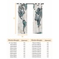 thumbnail image 6 of Vintage Map Blackout Curtains for Bedroom/Living Room, Teal Flowers Color Block Abstract Thermal Insulated Kitchen Drapes with Grommets, Light Blocking Window Treatment, 2 Panels 42" x 45", 6 of 7