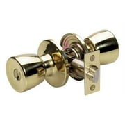 Master Lock Keyed Entry Polished Brass Tulip Doorknob