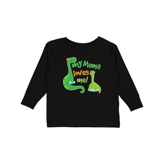 Inktastic My Mema Loves Me Grandson Dinosaur Boys Long Sleeve Toddler T-Shirt
