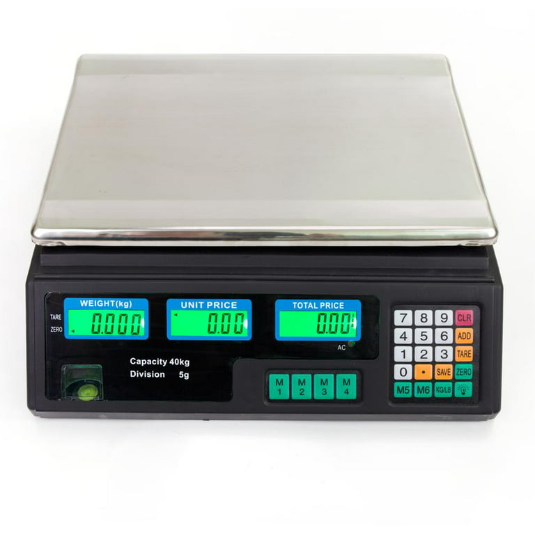 ACS-30 40kg/5g Digital Price Computing Scale, Digital Commercial Food Meat  Produce Weighing Scale with Backlight LCD for Farmers Market, Retail  Outlets 