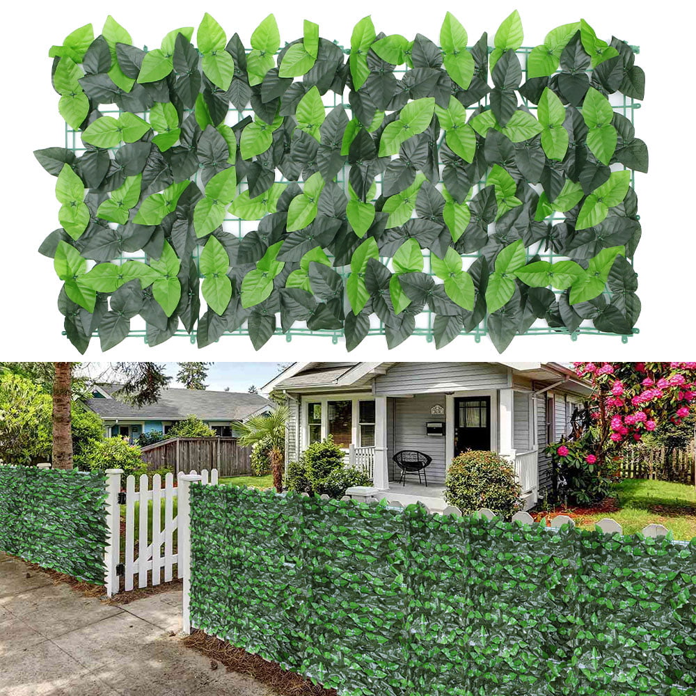 Balcony Deck Patio Shade Faux Ivy Leaves Outdoor Garden Fence Decor Wall Screen Ivy Screening 1*3M Artificial Hedge Leaf Roll Artificial Ivy Privacy Fence 