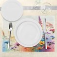 thumbnail image 3 of Ambesonne Floral Place Mats Set of 4, Delicate Branches on Colors, Standard Size, Mustard Blue and Purple, 3 of 5