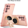 thumbnail image 3 of for Samsung Galaxy S23 Ultra Case Cute 6D Astronaut Case with Stand Function Luxury Plating Case Cover Slim Fit Soft TPU Shockproof Bumper Protective Electroplated Case for Girls Boys,Pink, 3 of 12