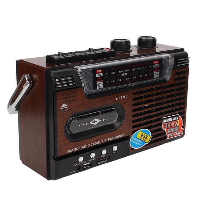 Reproductor de casete Radio AM FM Señal potente Sin ruido Soporte para tarjeta de almacenamiento y USB Reproductor de casete portátil Grabadora Enchufe de EE. UU. 110 V