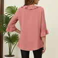 thumbnail image 4 of Tops for Women Trendy Long Sleeve with Lace Trim Summer Shirt Women Raglan Top Womens plus Size Athletic Wear Long Sleeve T Shirt Ladies Large N Striped T round Tunic Tops plus Size Shirts Pink S, 4 of 5