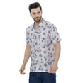 thumbnail image 4 of LA LEELA Men's Hawaiian Shirts Aloha Casual Beach Shirts Short Sleeve Button Down Collared Shirt Men XL Ocean, Grey Summer, 4 of 6