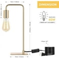 thumbnail image 2 of Modern Gooseneck Table Lamp Two Installed Bedroom Living Room Dormitory Gold Edge Lamp, 2 of 3