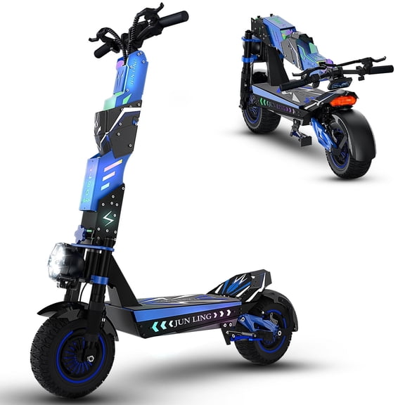 JUNLING Electric Scooter for Adults - 6000W Dual Motor, 40 Mph Top Speed, 52 Miles Max Range, 60V/30AH Battery, 12" Off-Road E-Scooter