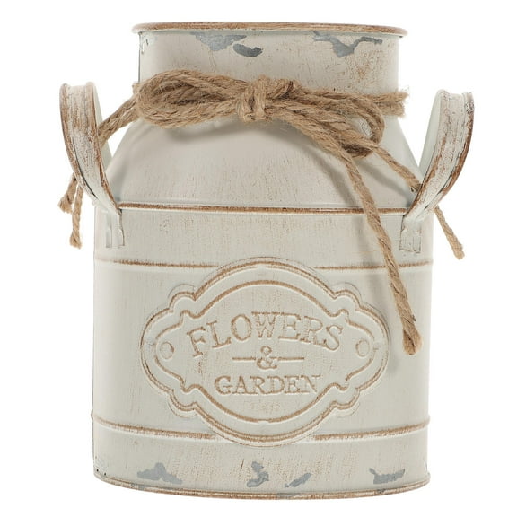 Soimiss Flower Pot Metal Bucket Beige Iron 1Pcs For Store Decoration