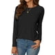 thumbnail image 1 of Camiseta tipo túnica NEYOUQE para mujer, manga larga, negra, casual, holgada, 1 of 6
