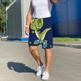 thumbnail image 7 of Kdxio Dino Playing Roller Skate Print Mens Sleep Shorts Bottoms Soft Comfy Pajama Wear Pants with Drawstring Pockets, 7 of 7