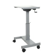 Offex Of-Student-C Student Sit Or Stand Desk With Height Adjustable Crank Handle - Light Gray, Medium Gray