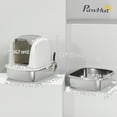 thumbnail image 3 of PawHut Grande Litière pour Chat en Acier Inoxydable avec Couvercle et Pelle, 3 of 10