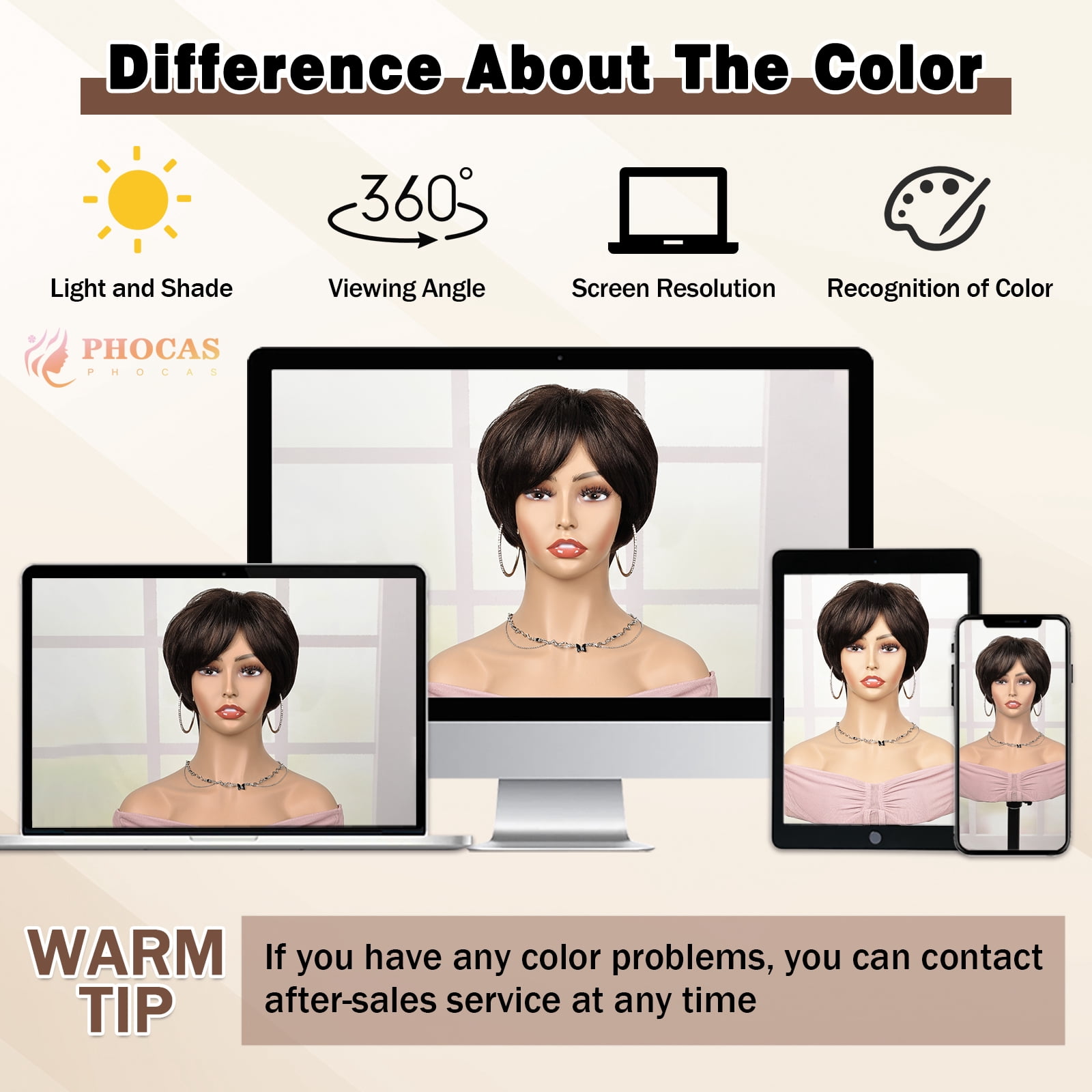 PHOCAS Black Cherry Short Pixie Wigs for Women Synthetic Black Short Wigs with Bangs Wefted Wig Caps