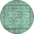 thumbnail image 1 of Ahgly Company Indoor Round Persian Light Blue Traditional Area Rugs, 7' Round, 1 of 4