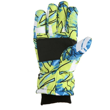 

Bjutir Toddler Boys Girls Gloves Warm Winter Outdoor Kids Snow Skating Snowboarding Windproof Warm Ski Camouflage Gloves Size M/L Yellow