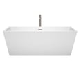 thumbnail image 3 of Sara 67" Freestanding Bathtub in White with Floor Mounted Faucet, Drain and Overflow Trim in Brushed, 3 of 7