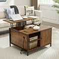 thumbnail image 6 of Newboti Furniture Lift Top Coffee Table, Multi-Function Coffee Table with Hidden Compartment, Modern Lift Tabletop Dining Table for Living Room Reception/Home Office, Rustic Brown 04401, 6 of 6
