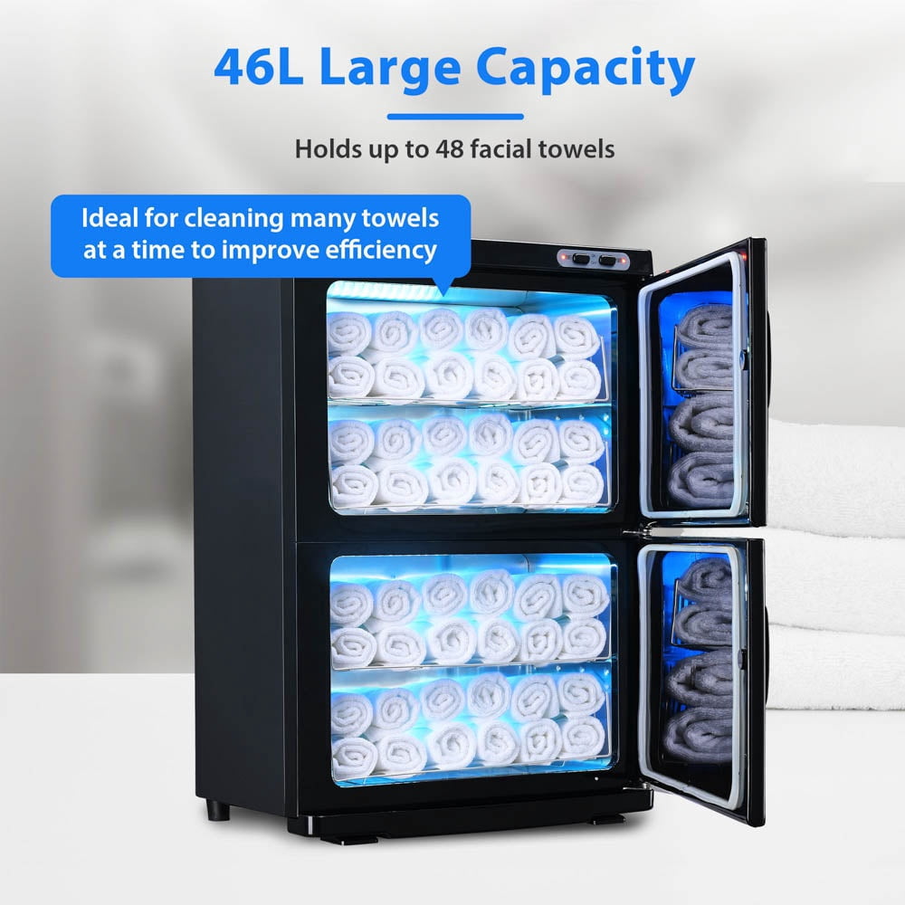 Yescom 46L Professional Dual-Cabinet Towel Warmer & UV Sterilizer, White