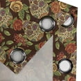 thumbnail image 4 of Ambesonne Floral Grommet Curtain, Diamond Flowers Leaves, 50" x 72", Pale Green Yellow Orange, 4 of 6