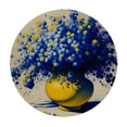 thumbnail image 4 of WYYP Blue Flowers Round Tablecloth with Elastic Edge 100% Polyester Waterproof Resistant Fabric White, 4 of 8