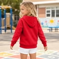 thumbnail image 5 of Abcomgle Girls Zip Up Hoodie 10-12 Fleece Full-Zip Kids Jacket Cute Loose Girls Sweaters Casual Winter Hooded Hoodies for Girls with Pockets, 5 of 5