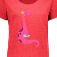thumbnail image 4 of Inktastic Cute Pink Dinosaur Women's Plus Size T-Shirt, 4 of 5