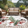 thumbnail image 4 of Round Rugs 7Ft, Snowman Christmas Round Area Rug Washable Indoor Throw Carpet, Xmas Tree Botanical Snowflake Large Non Slip Circle Rug for Dining Room Playroom Home Decor Aesthetic, 4 of 8