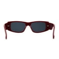 thumbnail image 4 of Mod Narrow Rectangle Plastic Thick Temple Minimal Sunglasses Burgundy Black, 4 of 4