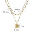 thumbnail image 2 of Dinheiro Colgante de letra para mujer con cadena de clavícula de doble capa, gargantilla geométrica dorada, 2 of 5