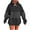 Black, variant on XIAONU Womens Hoodies Pleasure Striped Color-Blocked Drawstring Hoodie Baggy Kangaroo Pocket Long-Sleeved Pullover Sweatshirt