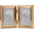 thumbnail image 1 of AmPm Antique Pewter 5x7 Hinged Double Picture Frame, Bead Border Design, 1 of 4
