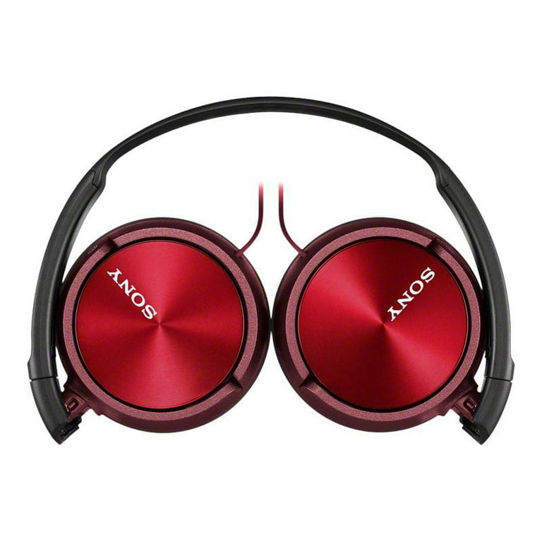 wired ZX Sony Series mic - MDR-ZX310AP 3.5 - with - jack size - - red headphones full - mm