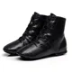 thumbnail image 3 of zapatos de baile a la moda para niños, zapatos de Jazz de cuero PU para hombres y mujeres, zapatillas suaves con suela dividida, zapatos negros para baile en gimnasio, 3 of 5