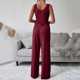 thumbnail image 4 of Blusa sin mangas con cuello en V informal para mujer a la moda + Pantalones largos Conjuntos sólidos de verano Wmkox8yi  bvn548, 4 of 9
