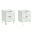 thumbnail image 2 of Kepooman Nightstand, Set of 2 Nightstand Side Table End Table, Wood Bedside Tables for Bedroom, White, 2 of 10