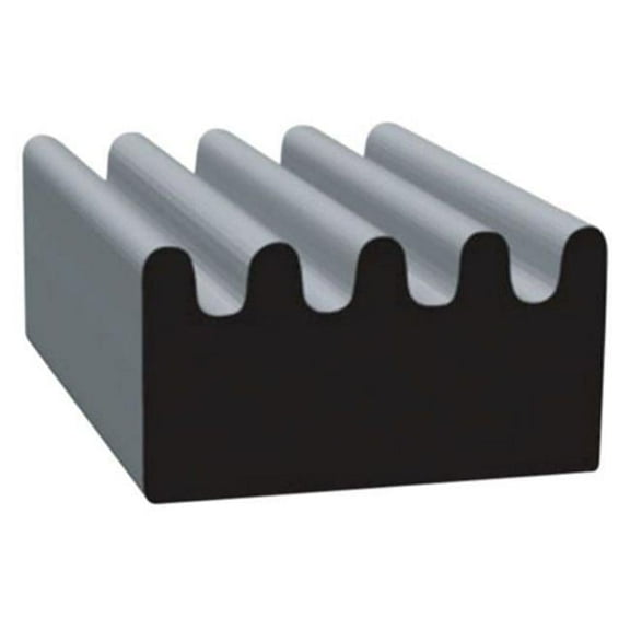 0.375 x 0.188 in. Ribbed EPDM Seal with H2 - Black