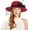 Wine Red, variant on Women Wide Brim Bowler Church Hat 1920s Retro Felt Fedora Cap Wool Blend Floral Fascinator Hat with Veil