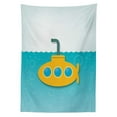 thumbnail image 3 of Ambesonne Yellow Submarine Tablecloth Rectangular Table Cover, Bubbles on Sea, 60"x84", Earth Yellow Pale Blue, 3 of 4