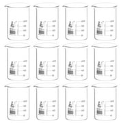 12PK Beakers, 25ml - Low Form with Spout - White, 5ml Graduations - Borosilicate 3.3 Glass - Eisco Labs