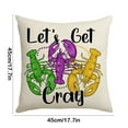 thumbnail image 3 of RyanK Mardi Gras Decorations Carnival Pillow Cover Mask Ball Pillow Cover Home Decoration Sofa Living Room Letter Print Pillow Cushion 17.7in, 3 of 6