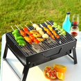 thumbnail image 3 of Parrilla de carbón plegable portátil de acero inoxidable de 2 tamaños para parrilla de mesa al aire libre, jardín, camping, patio, barbacoa, fiesta, senderismo, picnic Hy, 3 of 5