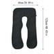 thumbnail image 2 of Fundas de almohada de terciopelo Deeceymbur con forma de U, protectores para almohadas de maternidad, color negro, 2 of 4