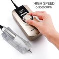thumbnail image 3 of 25w Multi-function Nail Drill Machine 35000rpm Rechargeable Portable Strong Polishing Electric Manic, 3 of 5