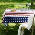 thumbnail image 3 of Independence Day Tablecloth Rectangle July 4th Red White Blue Table Top Covers Table Runner Decorations for Indoor Outdoor Party Holiday Wedding Dining (60 x 120 Inch, Stars and Stripes), 3 of 5