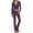 Purple, variant on Miqool Yoga Sets for Women Ribbed Knit 2 Piece Tracksuit Fall Winter Outfits Zipper Up Slim Hooded Top Long Pants Set Y2K Loungewear