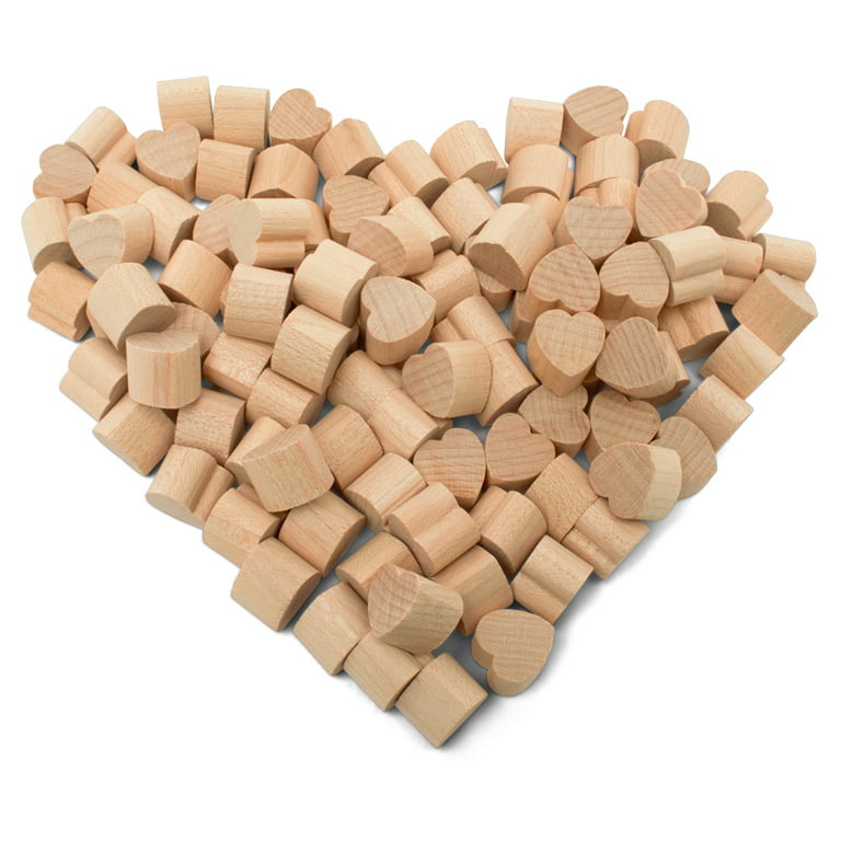 Wooden Heart Confetti, 1/2 inch x 3/8 inch Mini Wooden Hearts for